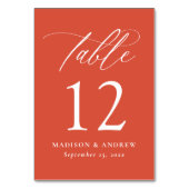 書モダンエレガント道ヴェロナの日の結婚入り テーブルナンバー (正面)