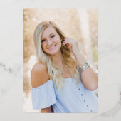 書モダンエレガント道写真卒業金ゴールド 箔招待状 (裏面)