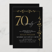 書モダンエレガント道70誕生日 招待状 (正面/裏面)