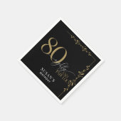 書モダンエレガント道80誕生日 スタンダードカクテルナプキン (角)