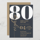 書モダンエレガント道80誕生日I 招待状 (正面/裏面)