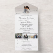 書モダンエレガント道 |写真RSVP 結婚の オールインワン招待状 (内側)