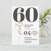 書モダンエレガント60誕生日 招待状 (スタンド正面)