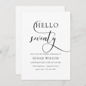 書モダンエレガント70番誕生日 招待状 (正面/裏面)