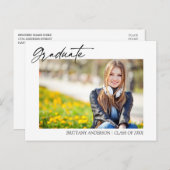 書モダンスタイリッシュ墨卒業 ポストカード (正面/裏面)