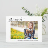 書モダンスタイリッシュ墨卒業 案内状 (スタンド正面)