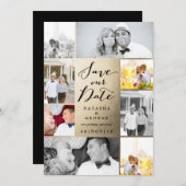 書モダンスタイリッシュ字Script 8数々の写真 セーブザデート (正面/裏面)