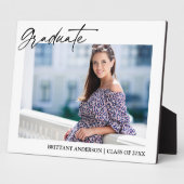 書モダンスタイリッシュ跡インク写真の卒業 フォトプラーク (側面)