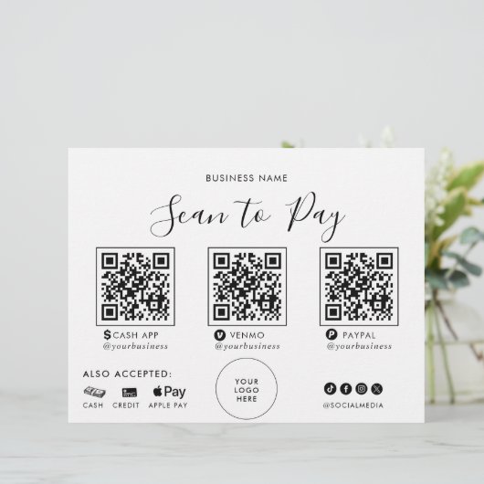 書モダンフォーマル書QRスキャンでサインを支払う (スタンド正面)