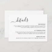 書モダンミニマルの結婚詳細 エンクロージャーカード (正面/裏面)