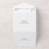 書モダンミニマル字の結婚文字 オールインワン招待状 (外側)