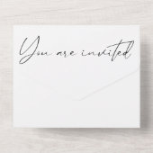 書モダンミニマル字の結婚文字 オールインワン招待状 (裏面)