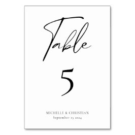 書モダンミニマル字の結婚文字 テーブルナンバー