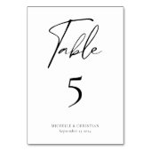 書モダンミニマル字の結婚文字 テーブルナンバー (裏面)