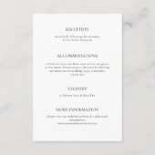 書モダンミニマル字の結婚詳細 エンクロージャーカード (裏面)