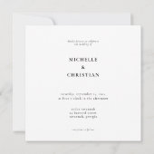 書モダンミニマル字ブラック結婚のI 招待状 (裏面)