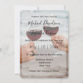 書モダンミニマル式の結婚式の写真 ノートカード (正面)