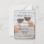 書モダンミニマル式の結婚式の写真 ノートカード (正面)