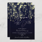 書モダンミニマル式の結婚式の日付を保存 招待状 (正面/裏面)