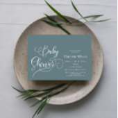 書モダンミニマル式ベビーシャワー 招待状