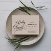 書モダンミニマル式ベビーシャワー 招待状