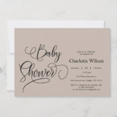 書モダンミニマル式ベビーシャワー 招待状 (正面)