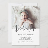 書モダンミニマル書ベビー写真奉納 招待状 (正面)