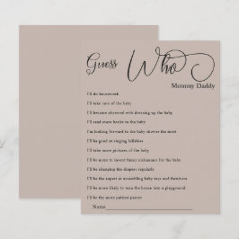 書モダンミニマル書Baby Shower Guess