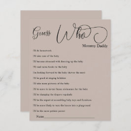 書モダンミニマル書Baby Shower Guess