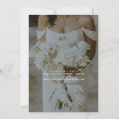 書モダンミニマル跡の写真の日付の保存 招待状 (裏面)