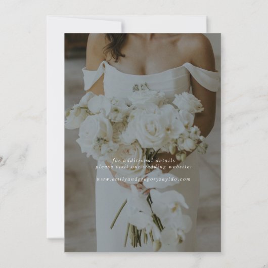 書モダンミニマル跡の写真の日付の保存 招待状 (裏面)