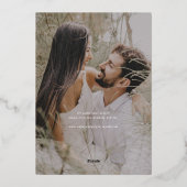 書モダンミニマル跡Photo reserva la Fecha 箔招待状 (裏面)