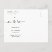 書モダンミニマル道シック金ゴールド保存日付 案内ポストカード (裏面)