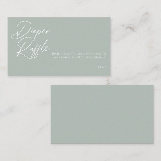 書モダンミニマル道 |おむつラッフル エンクロージャーカード (正面/裏面)