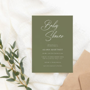 書モダンミニマル道  赤ちゃんシャワー 招待状