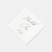 書モダン名スタイリッシュ結婚の スタンダードカクテルナプキン (角)