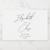 書モダン名スタイリッシュ結婚の スパークリングワインラベル (シングルラベル)