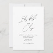 書モダン名スタイリッシュ結婚の 招待状 (正面)