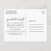 書モダン墨三写真卒業パーティー ポストカード (裏面)