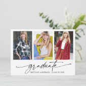 書モダン墨三写真卒業パーティー 招待状 (スタンド正面)