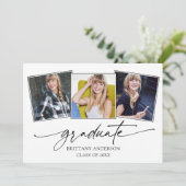 書モダン墨三写真卒業パーティー 招待状 (スタンド正面)