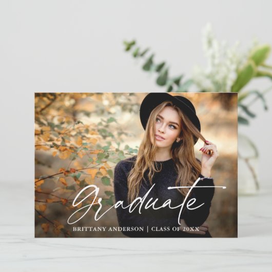 書モダン墨卒業パーティー 招待状 (スタンド正面)