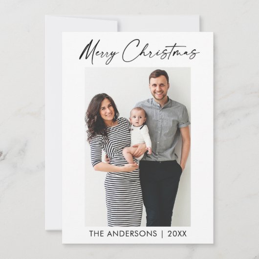 書モダン墨台写真クリスマス シーズンカード (正面)