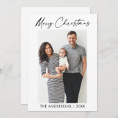 書モダン墨台写真クリスマス シーズンカード (正面/裏面)