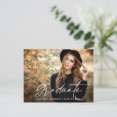 書モダン墨台写真卒業 ポストカード (スタンド正面)