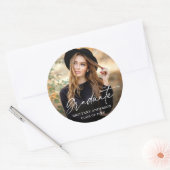 書モダン墨台写真卒業 ラウンドシール (封筒)