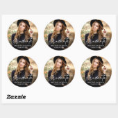 書モダン墨台写真卒業 ラウンドシール (シート)