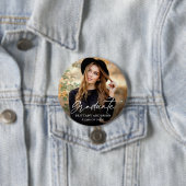 書モダン墨台写真卒業 缶バッジ (インサイチュ)