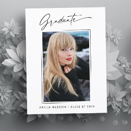 書モダン墨台卒業写真 ポストカード