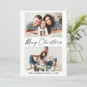 書モダン墨台本2写真クリスマス シーズンカード (スタンド正面)